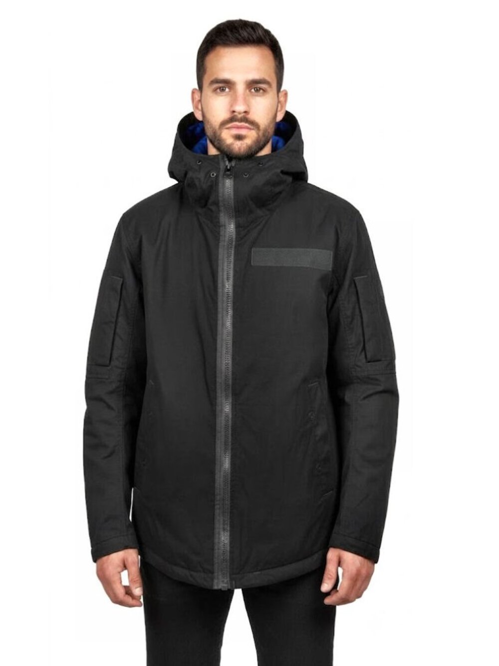G-Star Raw Batt Hooded Overshirt, Black, Mens Size Medium